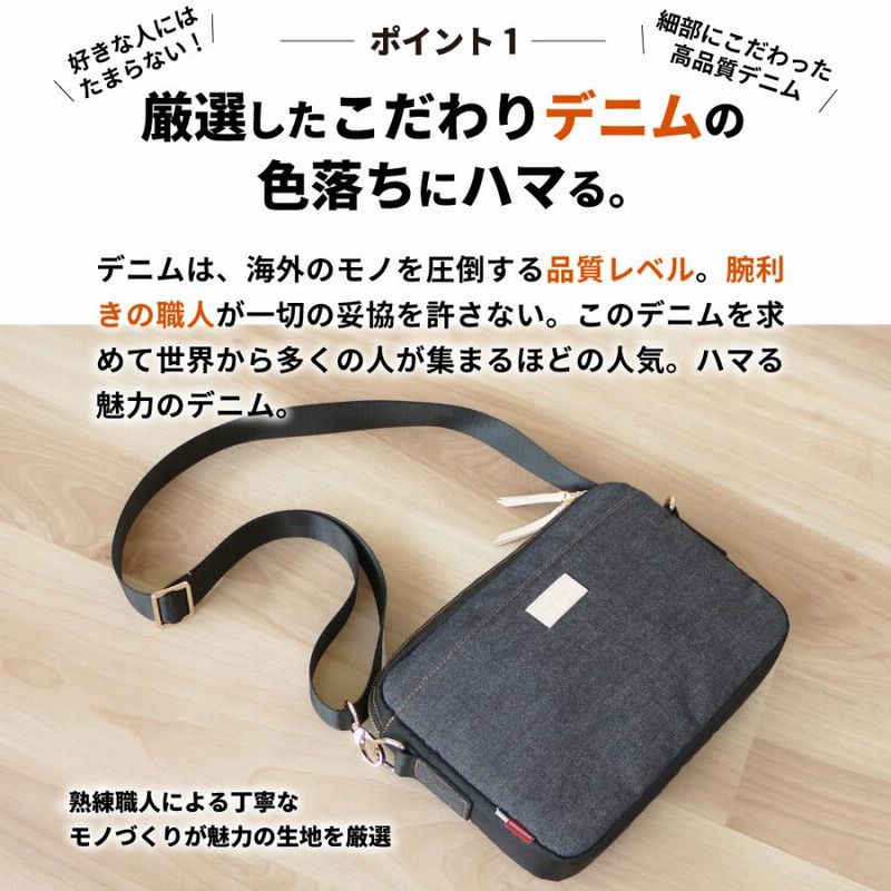 PORTER デニム ショルダーバッグ⁄サコッシュ PORTER×BLUE BLUE(ポーター×ブルーブルー) フェードデニム