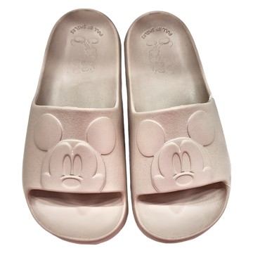 BORUI 柏睿鞋業 大人款 造型厚底紓壓DN米奇浮雕拖鞋 經典款  奶茶色  36