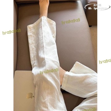 潮流衣褲【滿額免運】老錢風白色褲子女夏直筒休閒褲氣質簡約垂感顯瘦小個子百搭闊腿褲