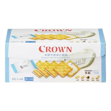 Crown 多穀牛奶夾心餅乾 16公克 X 48入