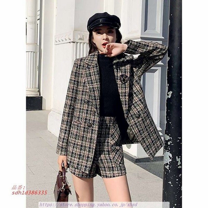 セットアップ ツイードジャケット テーラードジャケット ショートパンツ チェック 上下レディースセットアップ 冬 スーツ 通販 Lineポイント最大0 5 Get Lineショッピング