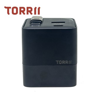 【TORRII】65W GaN 氮化鎵 2C1A 自帶線快充充電器（附萬國轉接頭）黑_廠商直送
