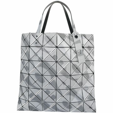 ISSEY MIYAKE 三宅一生 BAOBAO BEAM 6x6 立體線條亮面幾何手提托特包(漸層灰)
