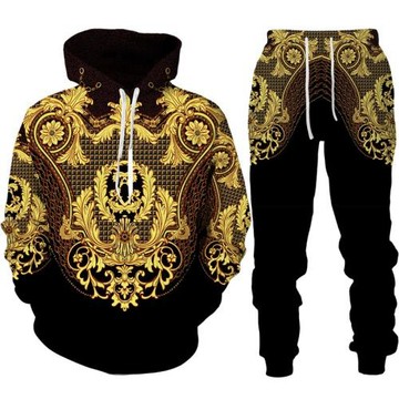 Printed sweater loose casual suit for men 衛衣寬松休閑套裝男