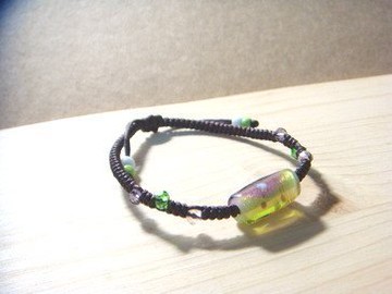 柚子林琉璃 - 招吉避邪 之 琉璃雙色手環 (湖水綠+紫)