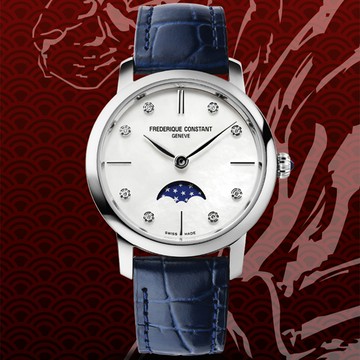 CONSTANT 康斯登 Slimline 鑽石月相石英女錶 FC-206MPWD1S6