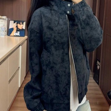 2025春秋新款水洗做舊休閒工裝夾克男 潮牌大口袋寬鬆外套男