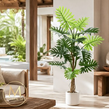 快速出貨🌳居家綠植美學【Floral M】峇厘島度假風蔓綠絨1.6公尺室內大型仿真植栽（贈送花盆）