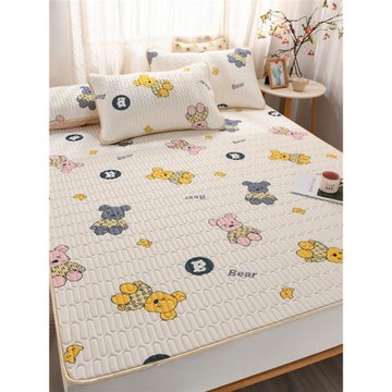 夏季乳膠涼席三件套嬰兒童可折疊冰絲可水洗卡通學生宿舍單人席子