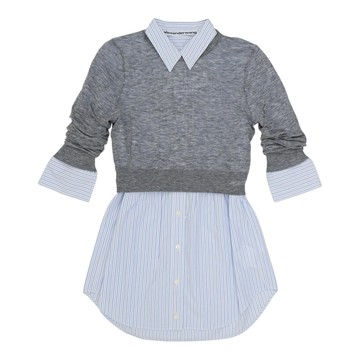 alexanderwang 透視圓領襯衫層次針織上衣