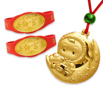 【童樂繪金飾】小金喜 經典音樂禮盒3件組 重0.1錢 (彌月金飾)