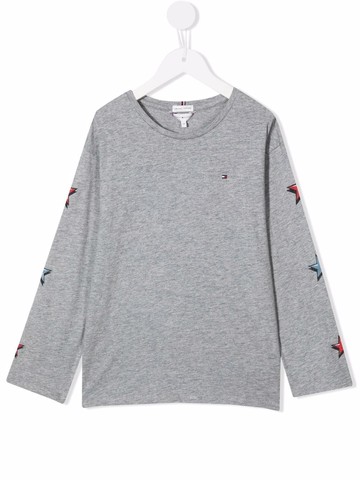 Tommy Hilfiger Junior - On Tour graphic T-shirt - kids - Organic Cotton - 12 - Grey