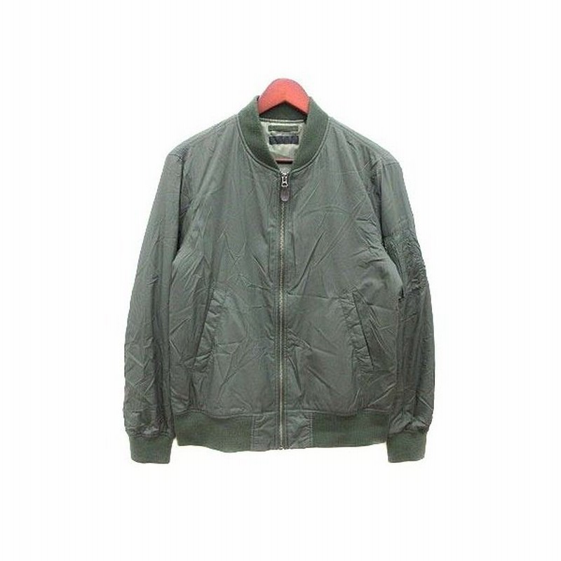 中古 ユニクロ Uniqlo 中綿ジャケット ブルゾン ナイロン ジップアップ 総裏地 M 緑 カーキ Yk メンズ ベクトル 古着 通販 Lineポイント最大0 5 Get Lineショッピング