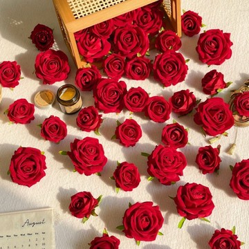 懶貓DIY💖 玫瑰仿真小花朵混搭diy手作輪胎茶几材料包古風花頭簪花頭飾裝飾 手作材料 DIY材料