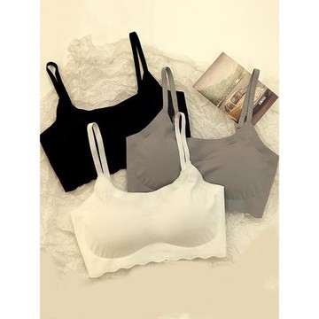 冰絲無痕內衣少女吊帶背心聚攏無鋼圈初高中生學生夏季發育期文胸