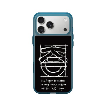 iPhone 17 Pro Max Clear (相機按鈕) 夜幕藍 - KID - KID笑臉-草稿素描款