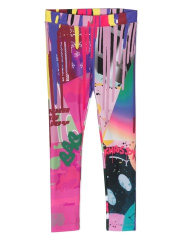 Khrisjoy Kids - abstract-pattern print leggings - kids - Polyamide/Elastane - 4 yrs - Blue