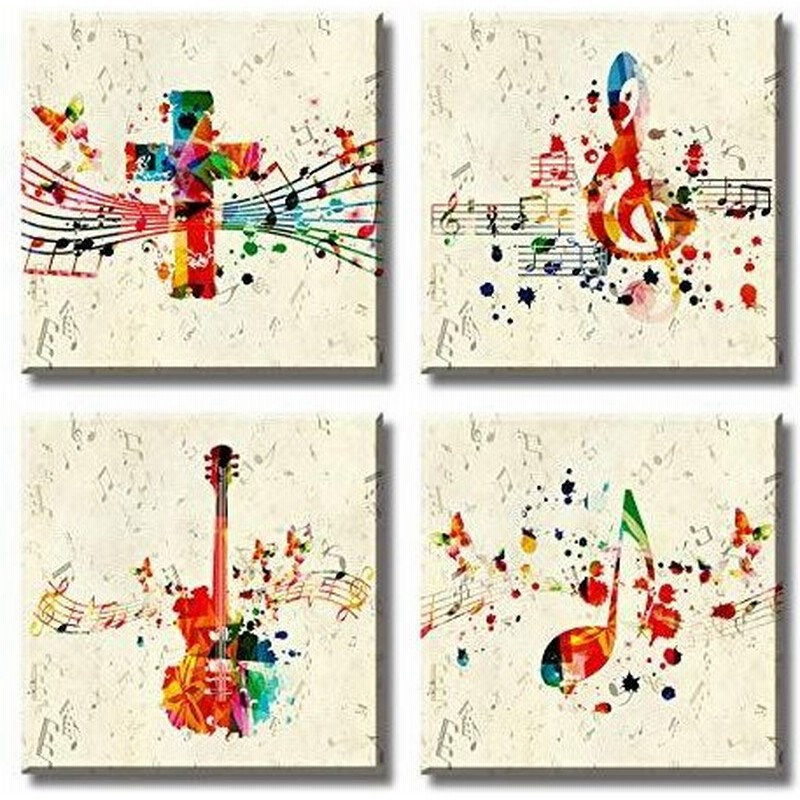 Jiazugo 水彩画音符 壁装飾ポスター カラフルなレインボーアート絵画 モダンリズムギター ト音記号 キャンバス 抽象画 スクール 音楽部屋 オ 通販 Lineポイント最大get Lineショッピング