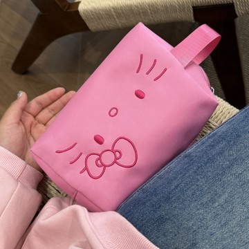Kitty化妝包🎀 雙面刺繡韓系刺繡高顏值大容量學生ins收納袋可愛少女 可愛化妝包