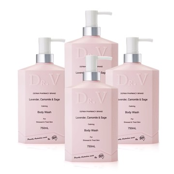 【澳洲 Dr. V】專業級配方-薰衣草柑菊沐浴乳(4入組 750ml/瓶)