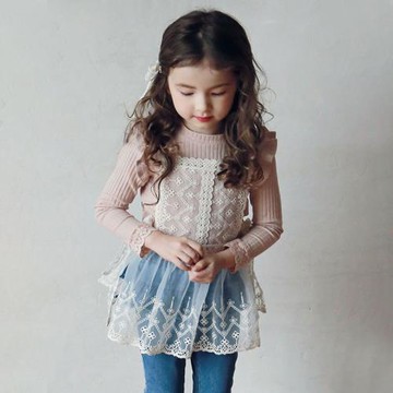 2025春季新款韓版童裝女孩蕾絲花邊吊帶外搭兒童薄款公主背心上衣