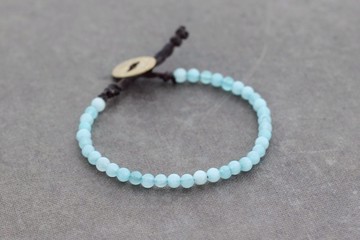 海藍寶石手鍊藍色寶石手鍊原始黃銅橢圓形簡單