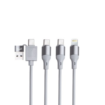 E-books XA78【台灣製造】鋁製五合一多功能USB+Type C+Lightning 60W 快速充電線
