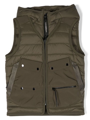 C.P. Company - Lens-detail quilted gilet - kids - Polyester/Polyester/Elastane/Polyamide/Polyamide - 14 yrs - Green