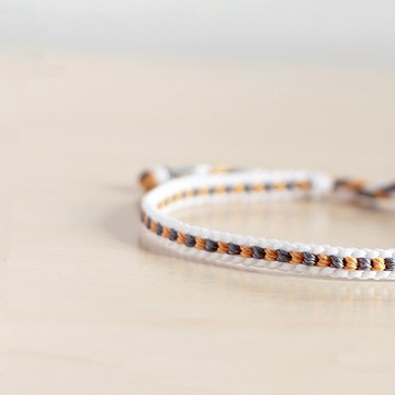 心有所屬丨手作編織 伸縮款 蠟線手環 幸運繩 可調式-棕x深灰