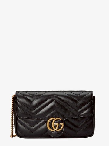 Matelassé leather shoulder bag with frontal gg logo - GUCCI - gender_Woman