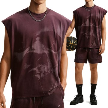 Nike As Ja M Nk Df Si Sl Top 男款 酒紅色 水洗 渲染 寬鬆 背心 IM5203-652