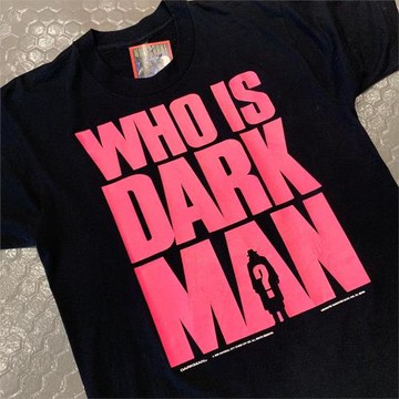 粉色黑衣人英文字母潮流炸街男士短袖夏季黑色顯瘦vingate純棉T恤