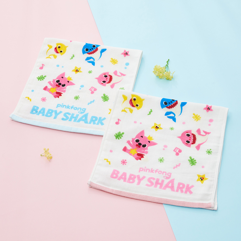 Baby Shark純棉紗布童巾