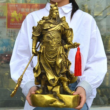 純銅關公擺件武財神關圣帝君忠義千秋招財鎮宅家居風水擺件