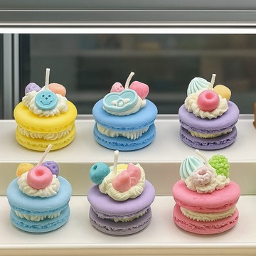 A&R 韓式手作馬卡龍香氛精油蠟燭 四款香味 獨一無二款(天然大豆 浪漫 無煙 香薰 生日 交換禮物 情人節)