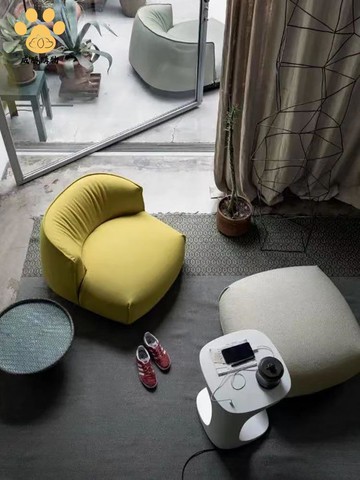 北歐極簡設計師懶人設計簡約 小戶型 樣板 房休閑布藝小沙發 客廳民宿ws9031