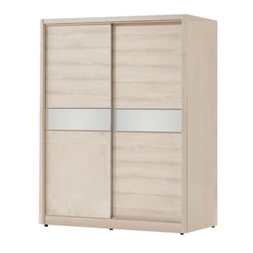 文創集 法緹雙色5.2尺推門衣櫃-156x60x197cm免組