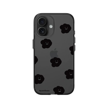 iPhone 16 Clear (相機按鈕) 酷墨灰 - Square Studio 方坊 - 飄浮 Emo