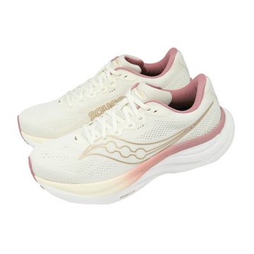 Saucony 慢跑鞋 Ride 19 女鞋 米 紫 緩衝 運動鞋 索康尼 S11055142