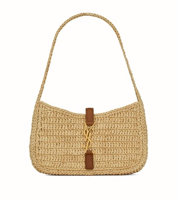 Saint Laurent Le 5 À 7 Raffia Shoulder Bag