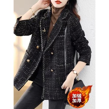 毛呢短外套女士裝春秋冬季2025年新款加厚小個子洋氣風衣時尚上衣