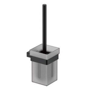 典雅黑不銹鋼馬桶刷架