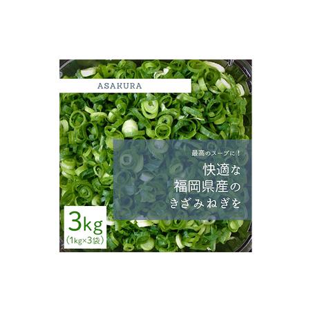 ふるさと納税 野菜 カット ねぎ 3kg（1kg×3袋）長ネギ 配送不可エリア有り 福岡県朝倉市