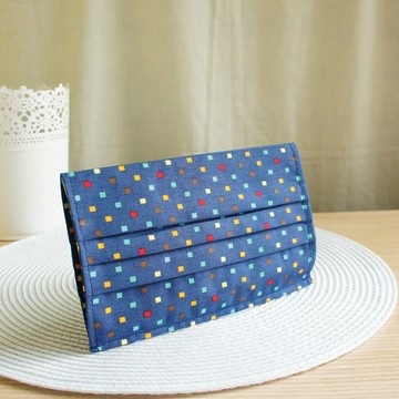 Lovely環保【藍彩格純棉口罩套】適用一次性大人版紙口罩