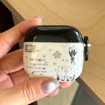 韓系ins米菲兔 適用airpods4代保護套 AirPods Pro2/Pro3蘋果耳機套 少女款 1/2代藍牙耳機殼