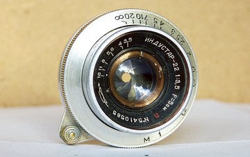 Industar-22 紅色 P 3.5/50 蘇聯鏡頭，適用於 SLR Zenit KMZ M39 卡口