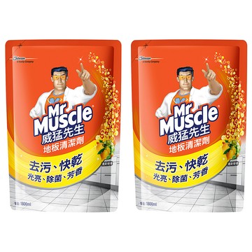 威猛先生地板清潔劑補充包 去汙快乾光亮除菌芳香 清新檸檬  1.8L  2包