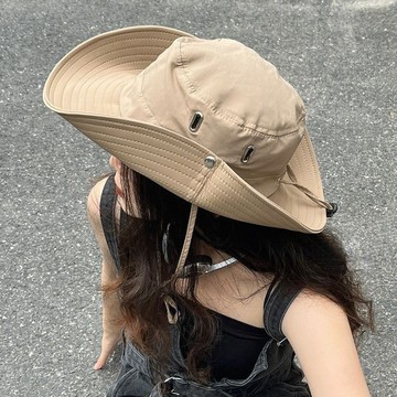 🔥臺灣出貨🔥山係露營抽繩漁夫帽子太陽遮陽徒步防曬戶外登山釣魚帽西部牛仔帽 登山帽 遮陽 防曬 戶外 健行 登山 釣魚 帽