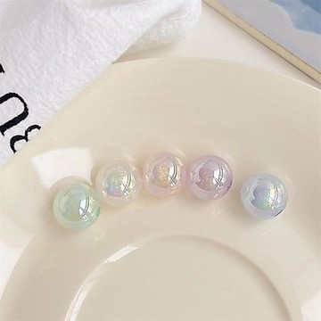 DIY飾品🍓 16mm人魚姬極光幻彩珠人魚姬珠子流星夜光七彩炫彩有孔diy配件 飾品配件 diy配件 手作材料