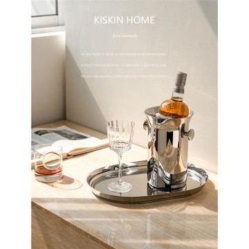 歐式不銹鋼輕奢冰桶香檳桶紅酒冰塊桶酒店樣板房裝飾擺件喬遷禮品